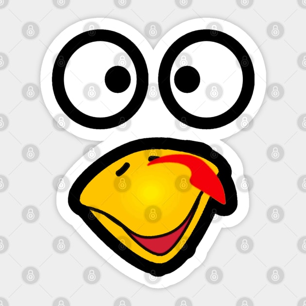 Funny Turkey Face Thanksgiving Sticker by TeeGo